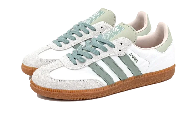 Adidas Samba OG Cloud White Silver Green