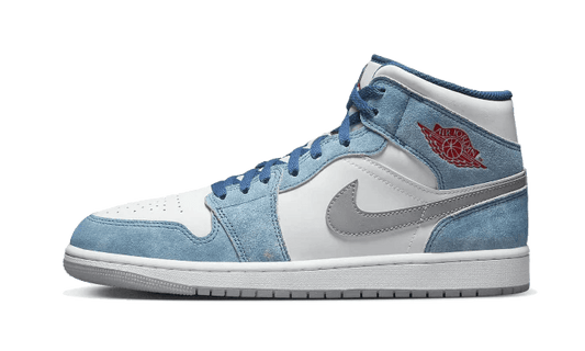 Air Jordan 1 Mid French Blue Fire Red Side Shoe